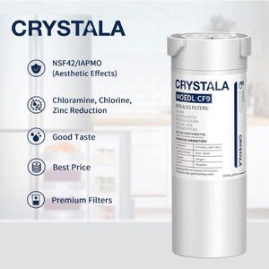 Crystala Filters Compatible with GE XWF Water Filter, Replacement for GE SmartWa